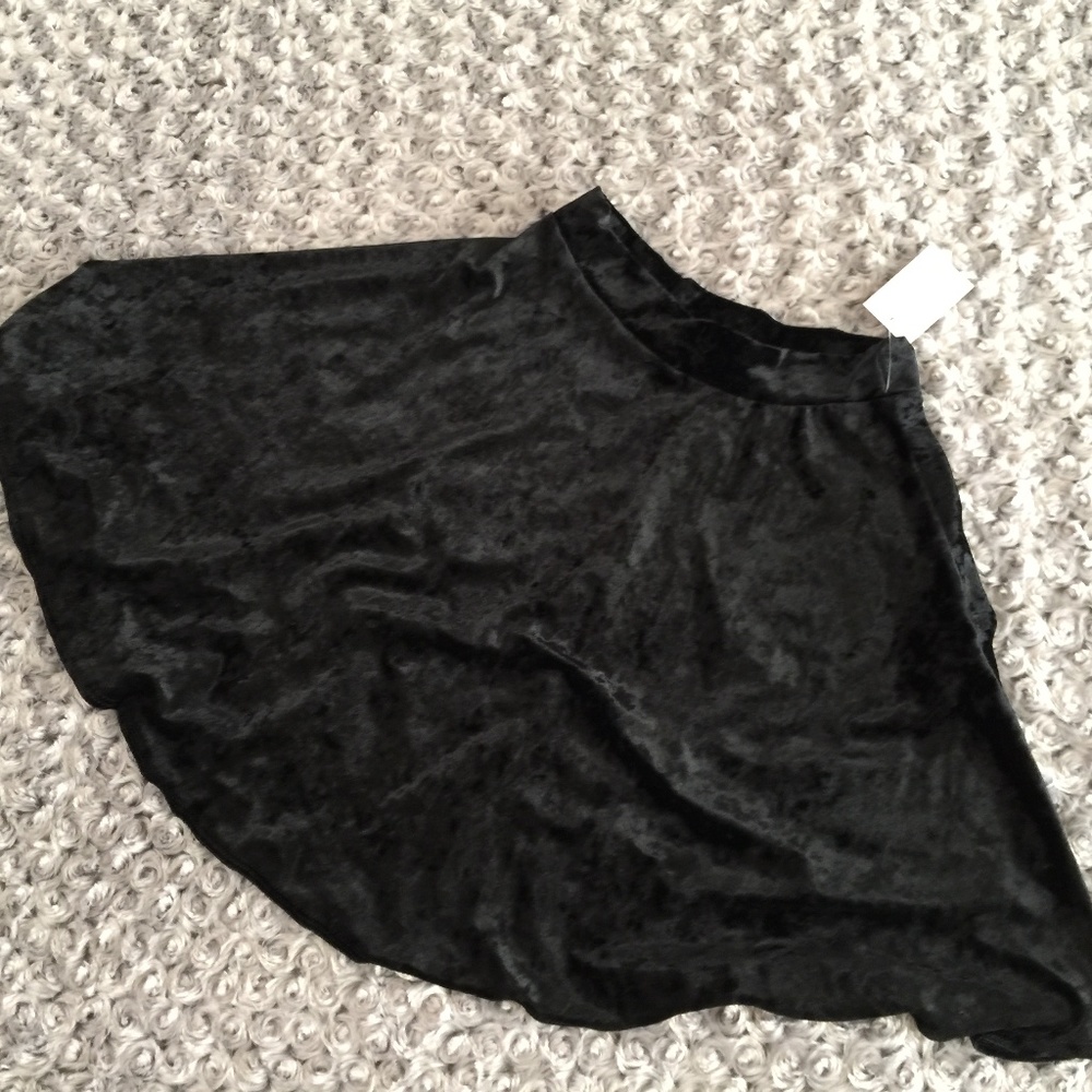 Black Velvet Skater Skirt
